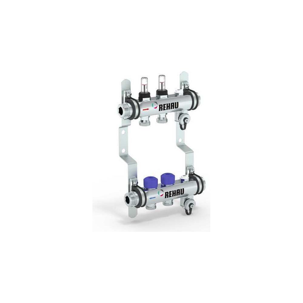 Rehau Verteiler HKV-D Easyflow, Edelstahl, 2 Heizkreise, mit Durchflussanzeige min/m... REHAU-13831201200 4068767634216 (Abb. 2)