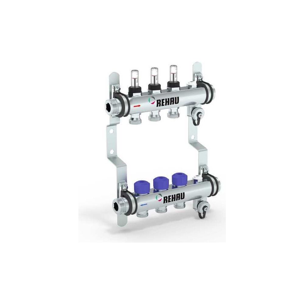 Rehau Verteiler HKV-D Easyflow, Edelstahl, 3 Heizkreise, mit Durchflussanzeige min/m... REHAU-13831301200 4068767634223 (Abb. 2)