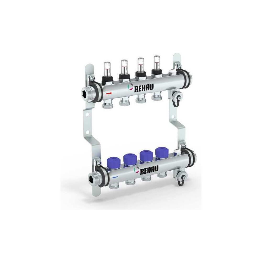 Rehau Verteiler HKV-D Easyflow, Edelstahl, 4 Heizkreise, mit Durchflussanzeige min/m... REHAU-13831401200 4068767634230 (Abb. 2)