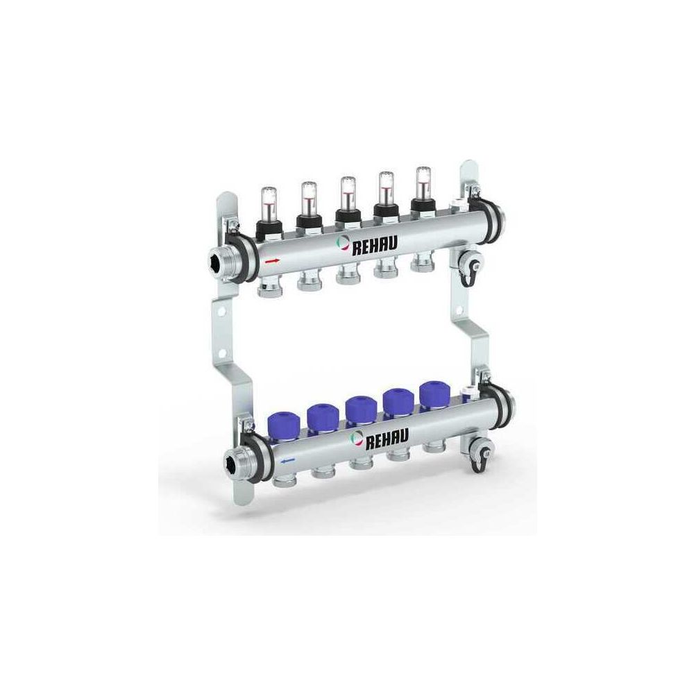 Rehau Verteiler HKV-D Easyflow, Edelstahl, 5 Heizkreise, mit Durchflussanzeige min/m... REHAU-13831501200 4068767634247 (Abb. 2)