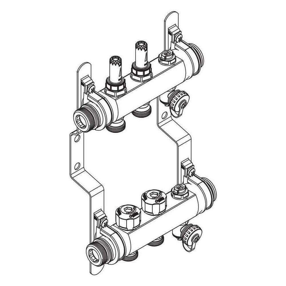 Rehau Verteiler HKV-D Easyflow, Edelstahl, 2 Heizkreise, mit Durchflussanzeige min/m... REHAU-13831201200 4068767634216 (Abb. 3)