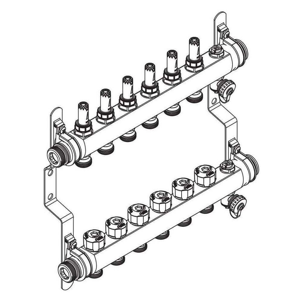 Rehau Verteiler HKV-D Easyflow, Edelstahl, 6 Heizkreise, mit Durchflussanzeige min/m... REHAU-13831601200 4068767634254 (Abb. 3)