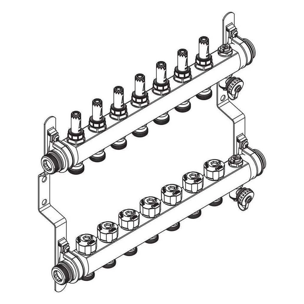 Rehau Verteiler HKV-D Easyflow, Edelstahl, 7 Heizkreise, mit Durchflussanzeige min/m... REHAU-13831701200 4068767634261 (Abb. 3)