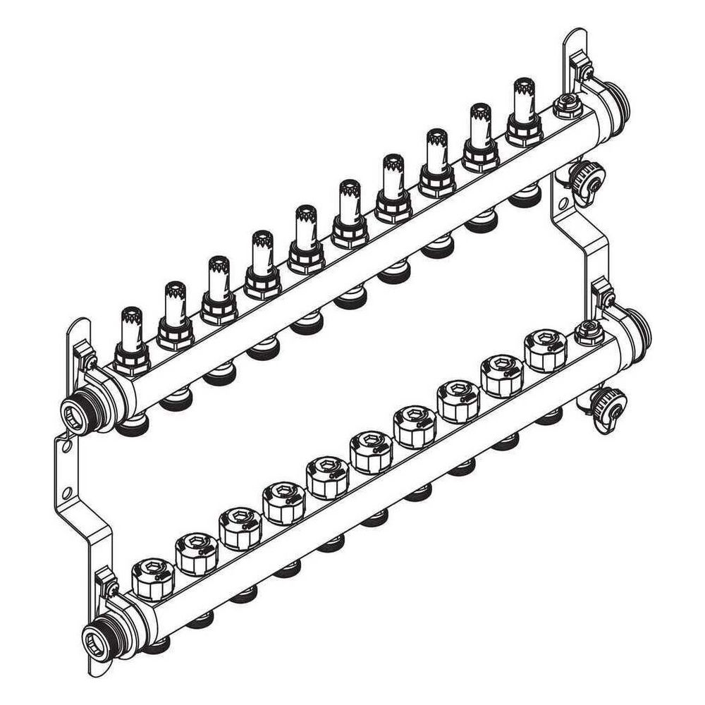 Rehau Verteiler HKV-D Easyflow, Edelstahl, 10 Heizkreise, mit Durchflussanzeige min/... REHAU-13832001200 4068767634292 (Abb. 3)