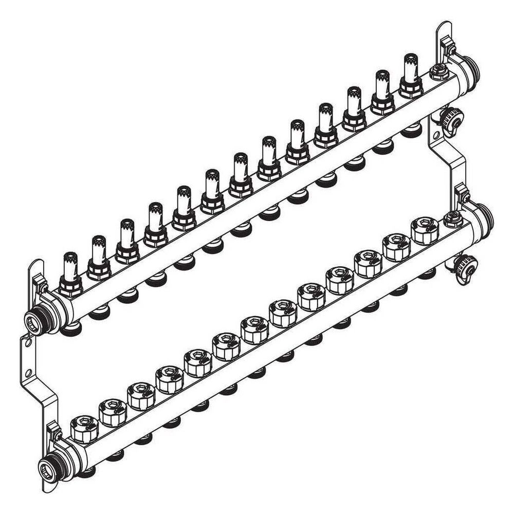 Rehau Verteiler HKV-D Easyflow, Edelstahl, 13 Heizkreise, mit Durchflussanzeige min/... REHAU-13832301200 4068767634322 (Abb. 3)