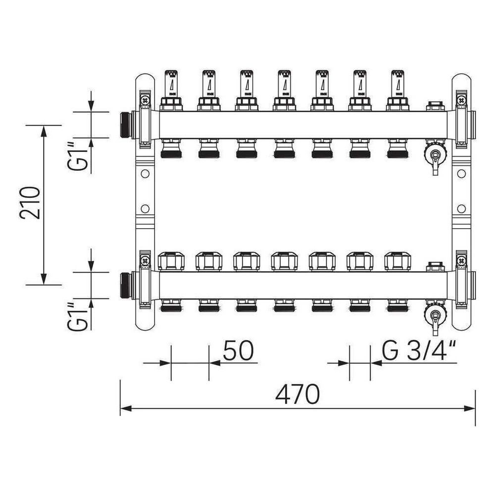 Rehau Verteiler HKV-D Easyflow, Edelstahl, 7 Heizkreise, mit Durchflussanzeige min/m... REHAU-13831701200 4068767634261 (Abb. 4)