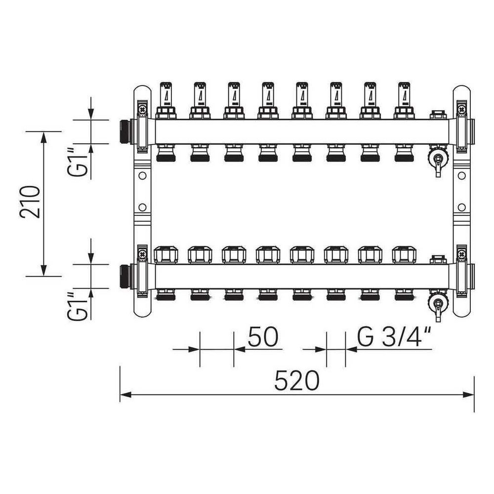 Rehau Verteiler HKV-D Easyflow, Edelstahl, 8 Heizkreise, mit Durchflussanzeige min/m... REHAU-13831801200 4068767634278 (Abb. 3)