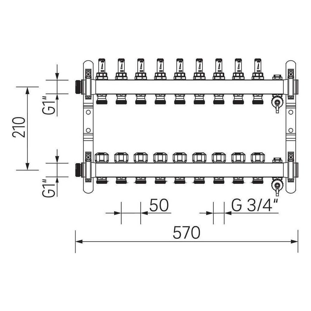 Rehau Verteiler HKV-D Easyflow, Edelstahl, 9 Heizkreise, mit Durchflussanzeige min/m... REHAU-13831901200 4068767634285 (Abb. 4)