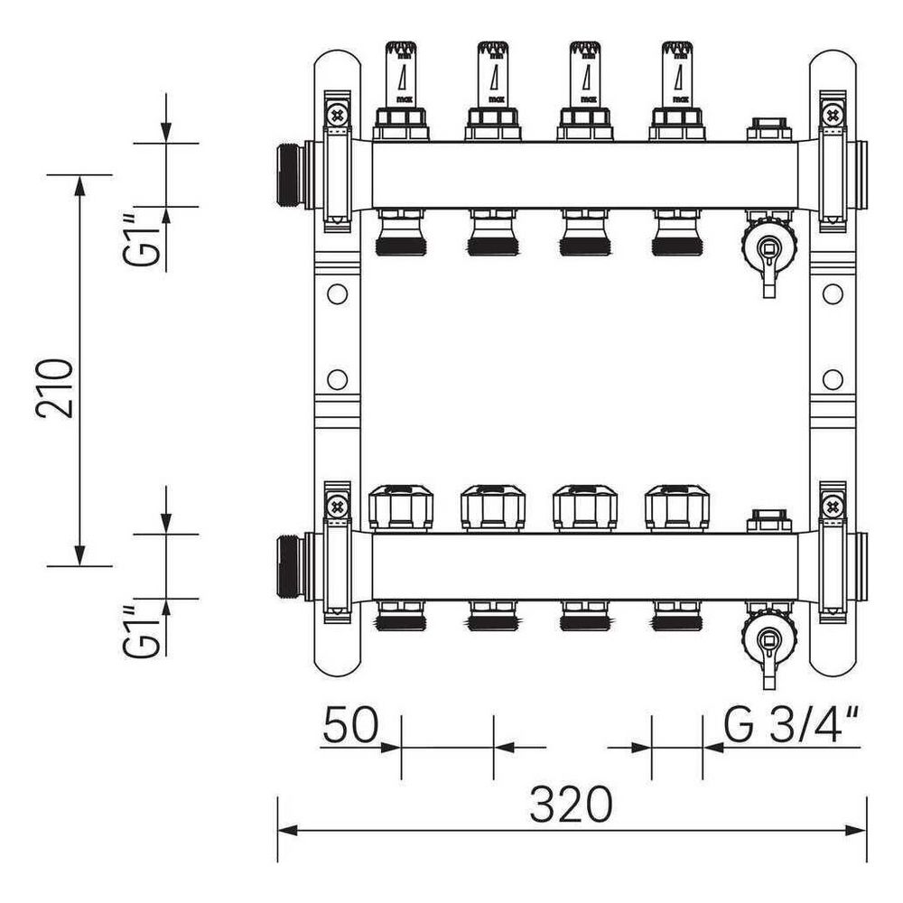 Rehau Verteiler HKV-D Easyflow, Edelstahl, 4 Heizkreise, mit Durchflussanzeige min/m... REHAU-13831401200 4068767634230 (Abb. 4)