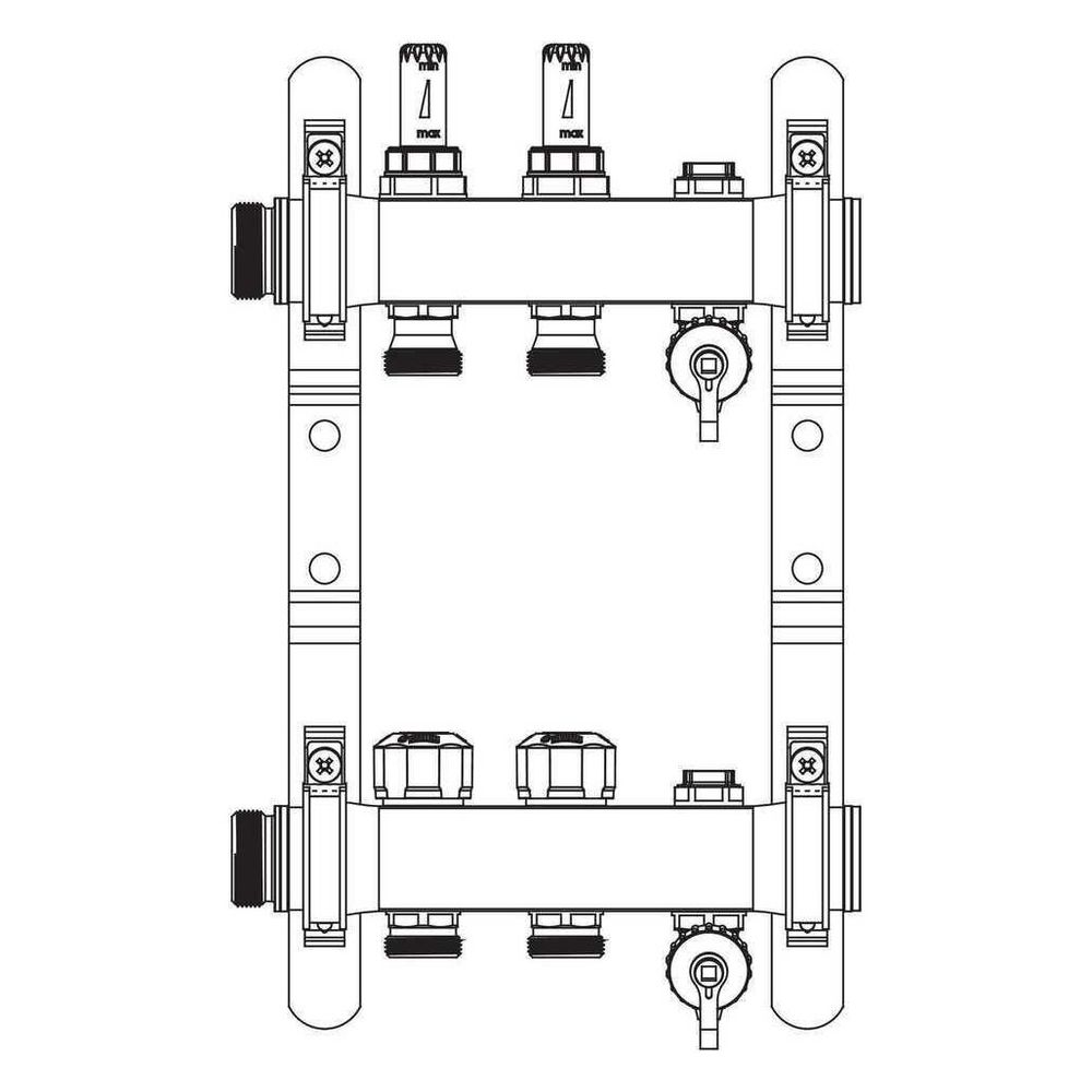 Rehau Verteiler HKV-D Easyflow, Edelstahl, 2 Heizkreise, mit Durchflussanzeige min/m... REHAU-13831201200 4068767634216 (Abb. 5)