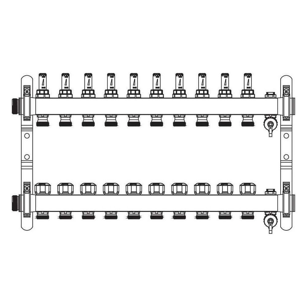 Rehau Verteiler HKV-D Easyflow, Edelstahl, 10 Heizkreise, mit Durchflussanzeige min/... REHAU-13832001200 4068767634292 (Abb. 5)