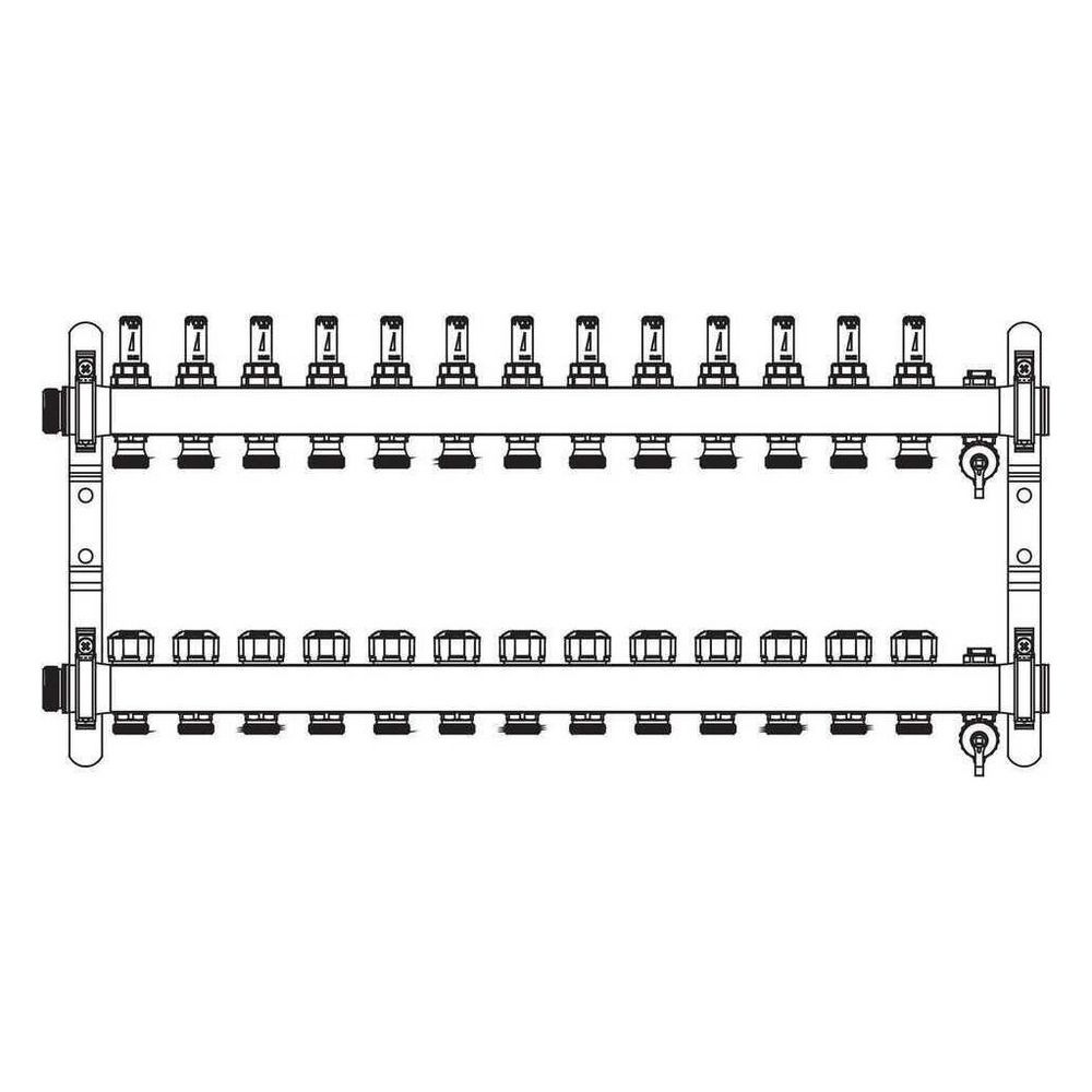 Rehau Verteiler HKV-D Easyflow, Edelstahl, 13 Heizkreise, mit Durchflussanzeige min/... REHAU-13832301200 4068767634322 (Abb. 5)