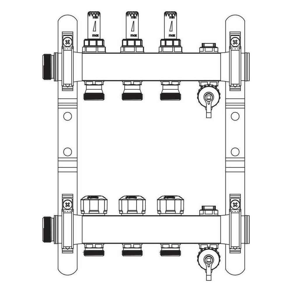 Rehau Verteiler HKV-D Easyflow, Edelstahl, 3 Heizkreise, mit Durchflussanzeige min/m... REHAU-13831301200 4068767634223 (Abb. 5)