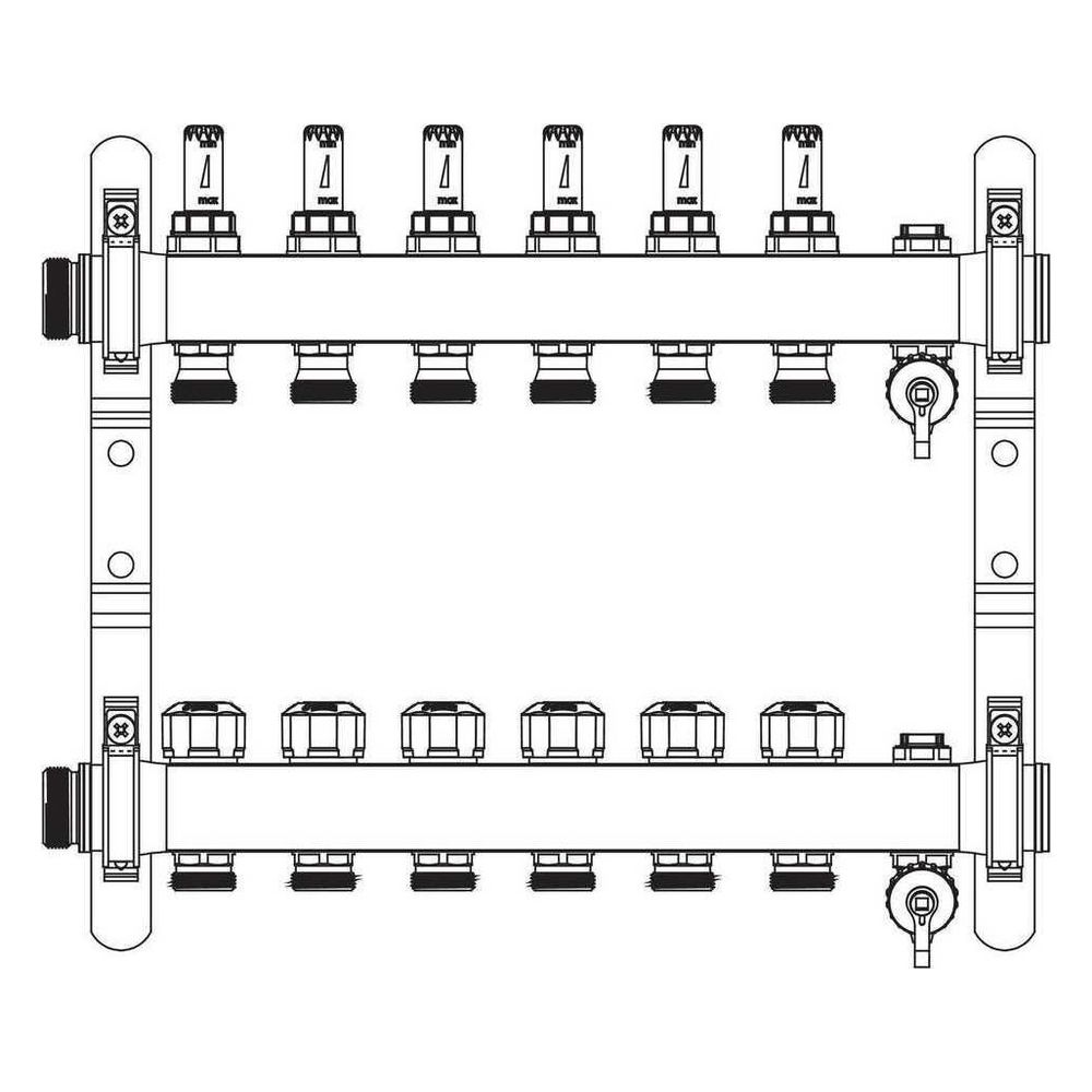 Rehau Verteiler HKV-D Easyflow, Edelstahl, 6 Heizkreise, mit Durchflussanzeige min/m... REHAU-13831601200 4068767634254 (Abb. 5)