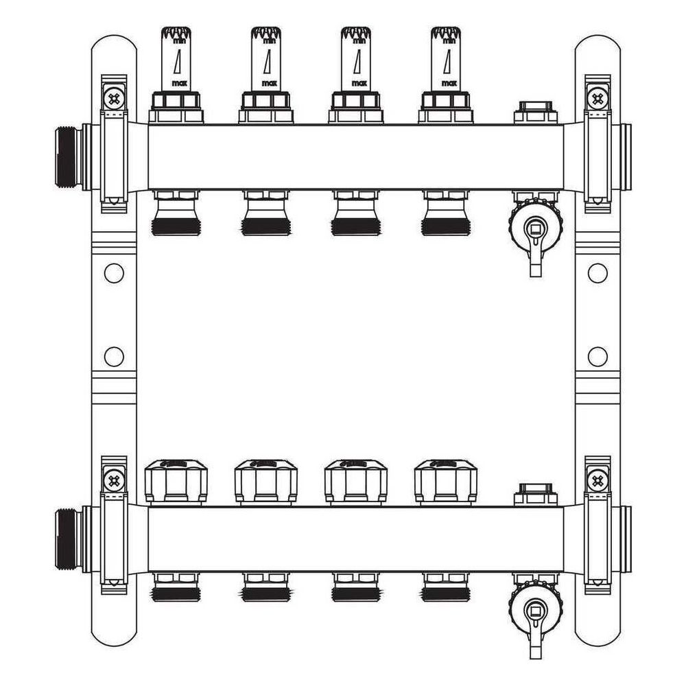 Rehau Verteiler HKV-D Easyflow, Edelstahl, 4 Heizkreise, mit Durchflussanzeige min/m... REHAU-13831401200 4068767634230 (Abb. 5)