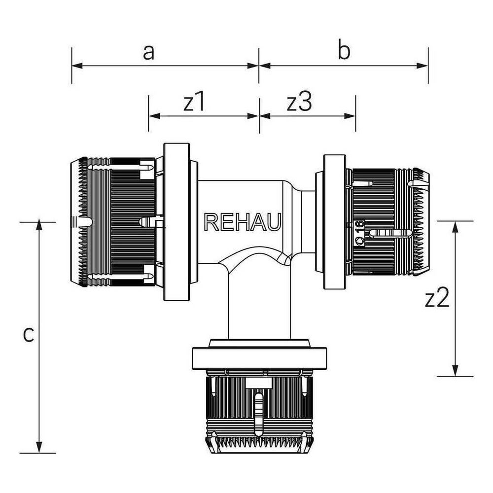 Rehau T-Stück Fastloc EXplus, Messing, 20x25x20mm... REHAU-13707781001 4067936344833 (Abb. 3)
