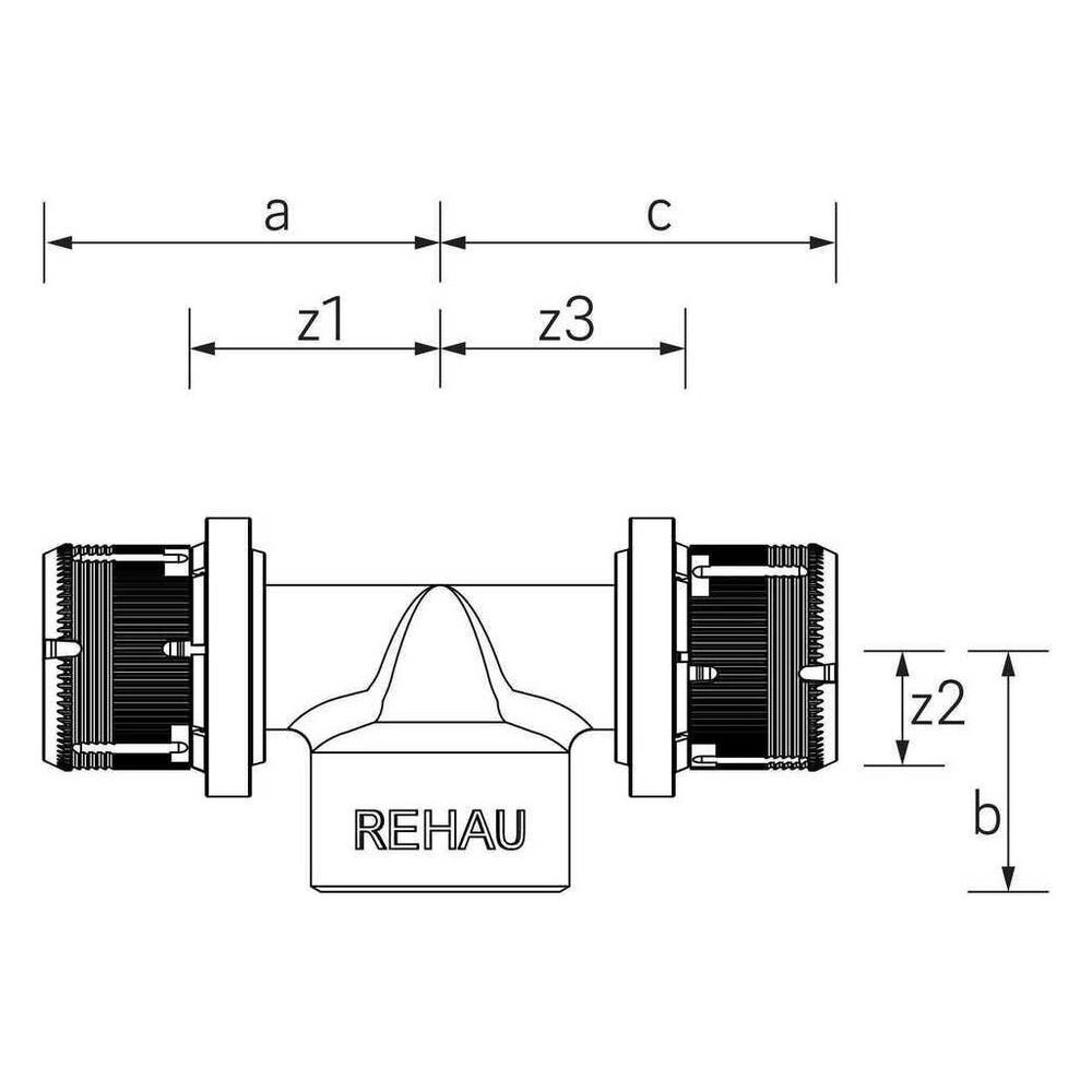 Rehau T-Stück Fastloc EXplus, Messing, 25mm x Rp 3/4" x 25mm... REHAU-13706781001 4067936345212 (Abb. 2)