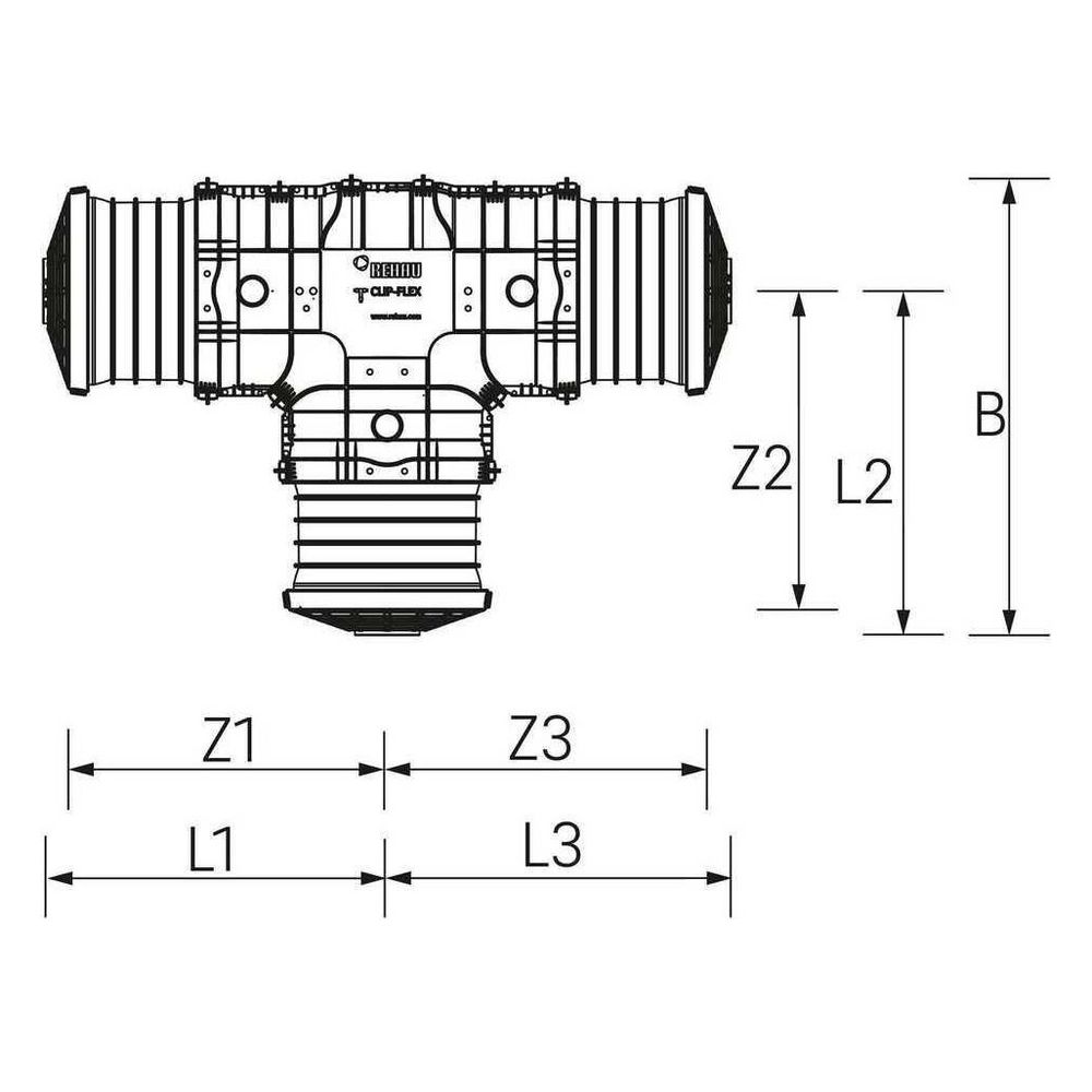 Rehau Clip-Flex T-Muffenset klein, 14503011001... REHAU-14503011001 4064299782616 (Abb. 3)