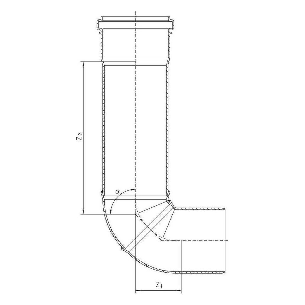 Rehau Raupiano Plus Umlenkungsbogen Umlenkung DN 110, 87 Grad, wandverstärkt... REHAU-11230951002 4007360584368 (Abb. 2)