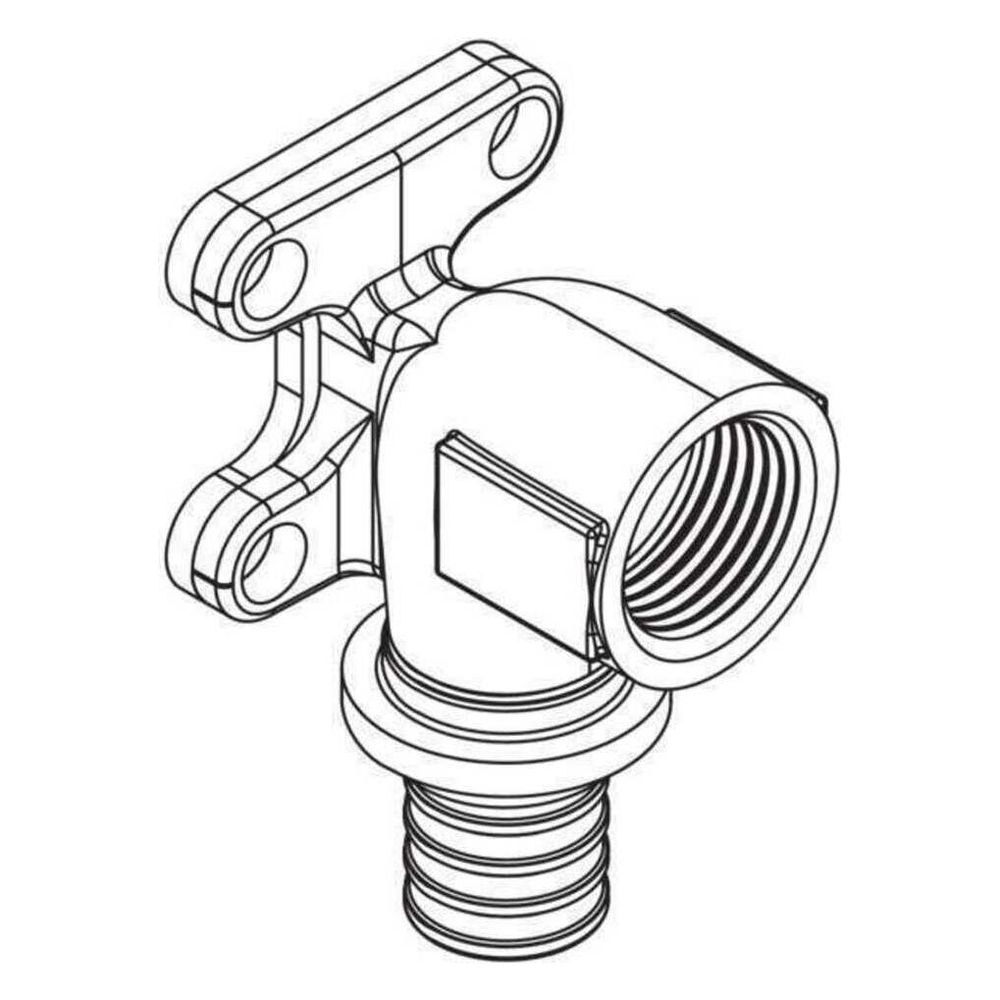 Rehau Wandwinkel Rautitan RXplus, 16mm x Rp 1/2", mit quadratischer Wandscheibe, Rot... REHAU-14563671001 4061264397813 (Abb. 2)
