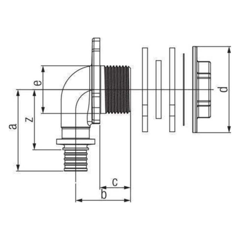 Rehau Anschlusswinkel Rautitan RXplus, 16mm - Rp 1/2" für Unterputz-Spülkasten... REHAU-14563731001 4061264397875 (Abb. 3)
