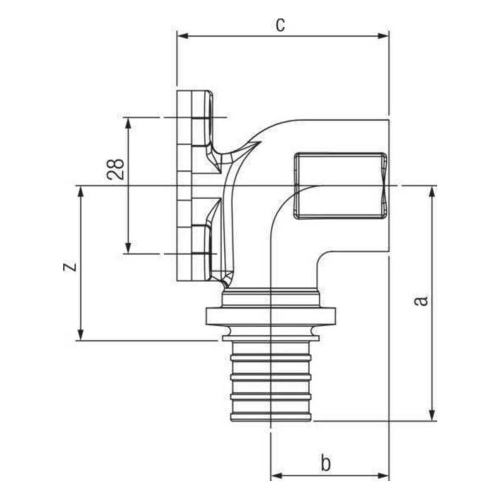 Rehau Wandwinkel Rautitan RXplus, 16mm x Rp 1/2", mit quadratischer Wandscheibe, Rot... REHAU-14563671001 4061264397813 (Abb. 3)