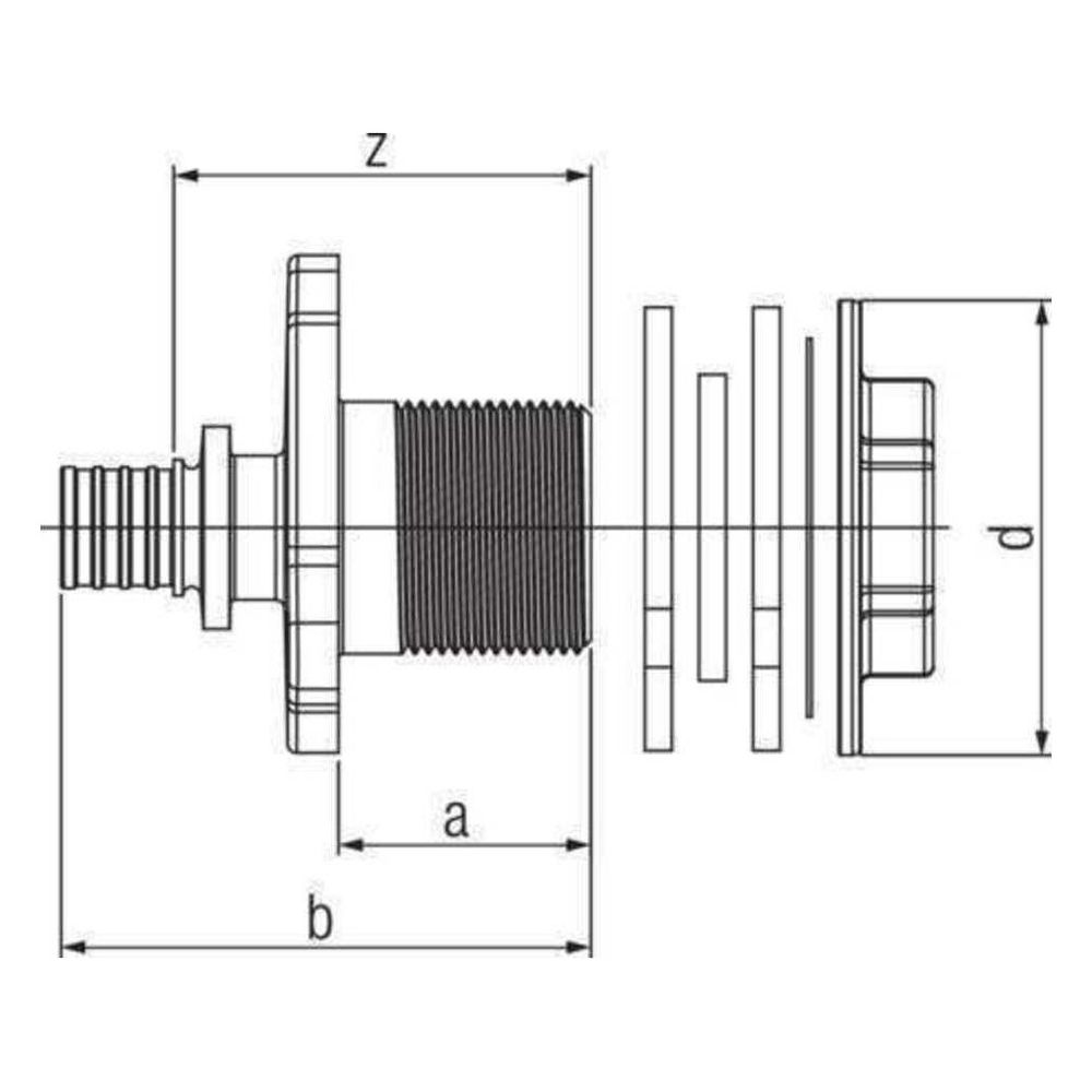 Rehau Wanddurchführung Rautitan RXplus 16mm x Rp 1/2" x 28mm... REHAU-14563801001 4061264397943 (Abb. 3)