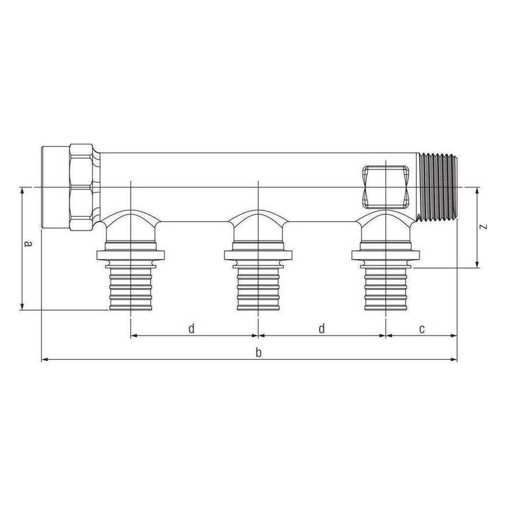 Rehau Schiebehülsenverteiler Rautitan RXplus 3-fach, 16xR/Rp 3/4"... REHAU-14563851001 4061264397998 (Abb. 3)
