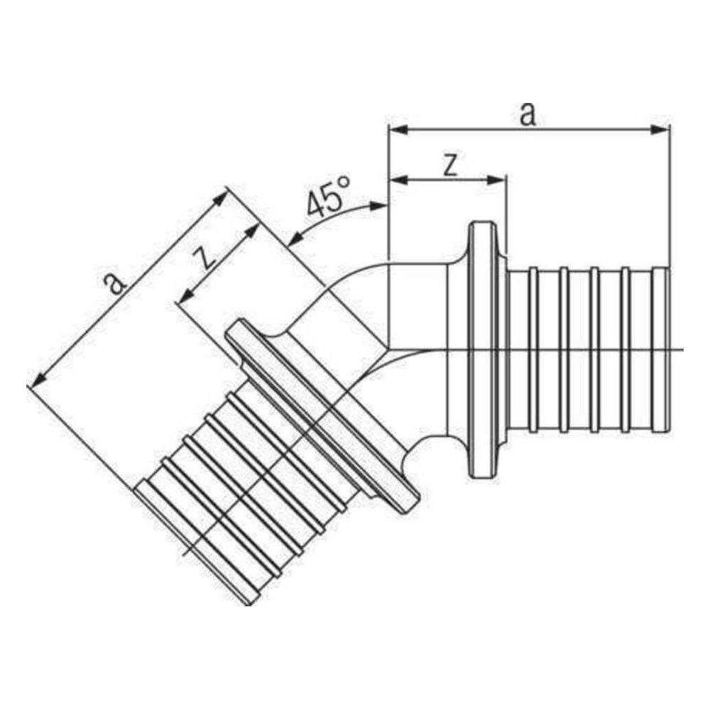 Rehau Rautitan Bogen RXplus stabil 50/50mm, 45 Grad, Rotguss... REHAU-14600311001 4062178676056 (Abb. 3)