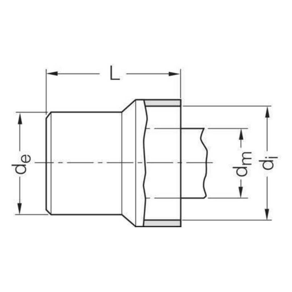 Rehau Raupiano Plus Anschlussstück DN 50/40 - 30, an Metallrohre... REHAU-11214141001 4007360058609 (Abb. 2)