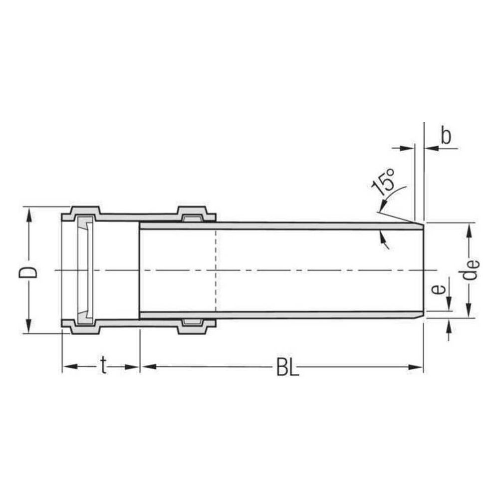 Rehau Raupiano Plus Abflussrohr DN 200, Baulänge 1000mm... REHAU-11230151222 4064299399753 (Abb. 2)