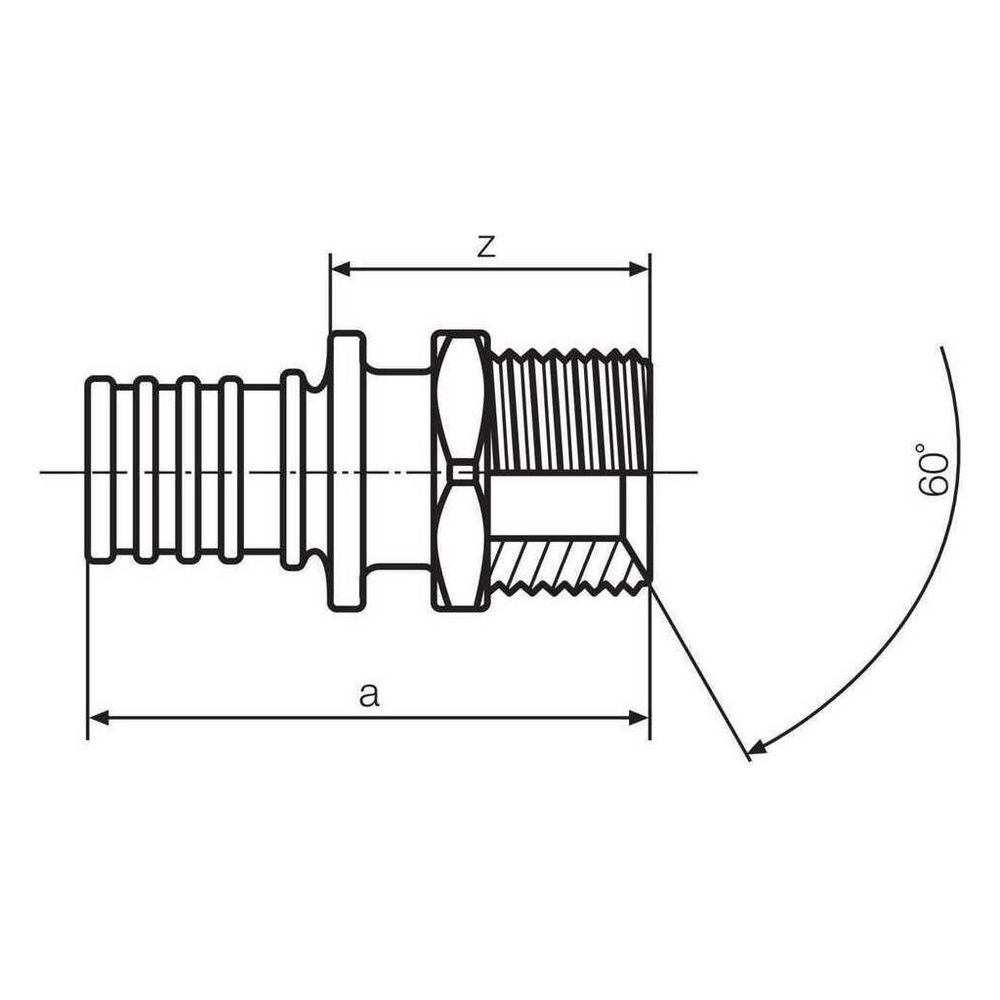 Rehau Übergang Konus, SDR 7,4, Messing, 32mm x G 1/2", 60 Grad... REHAU-12446661001 4007360136215 (Abb. 3)