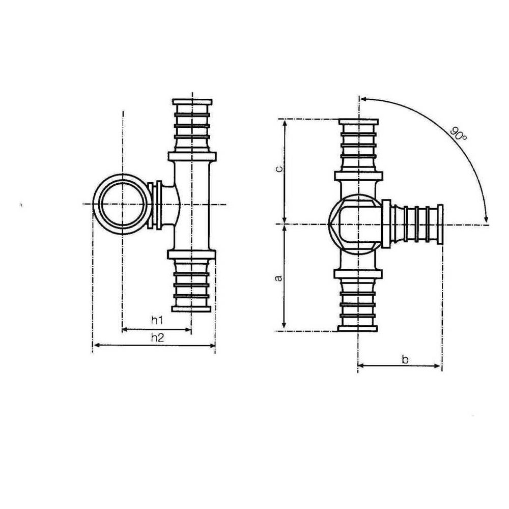 Rehau T-Stück Abgang 90 Grad, SDR 11 LX, 32x32x32mm... REHAU-12098891001 4007360488796 (Abb. 2)