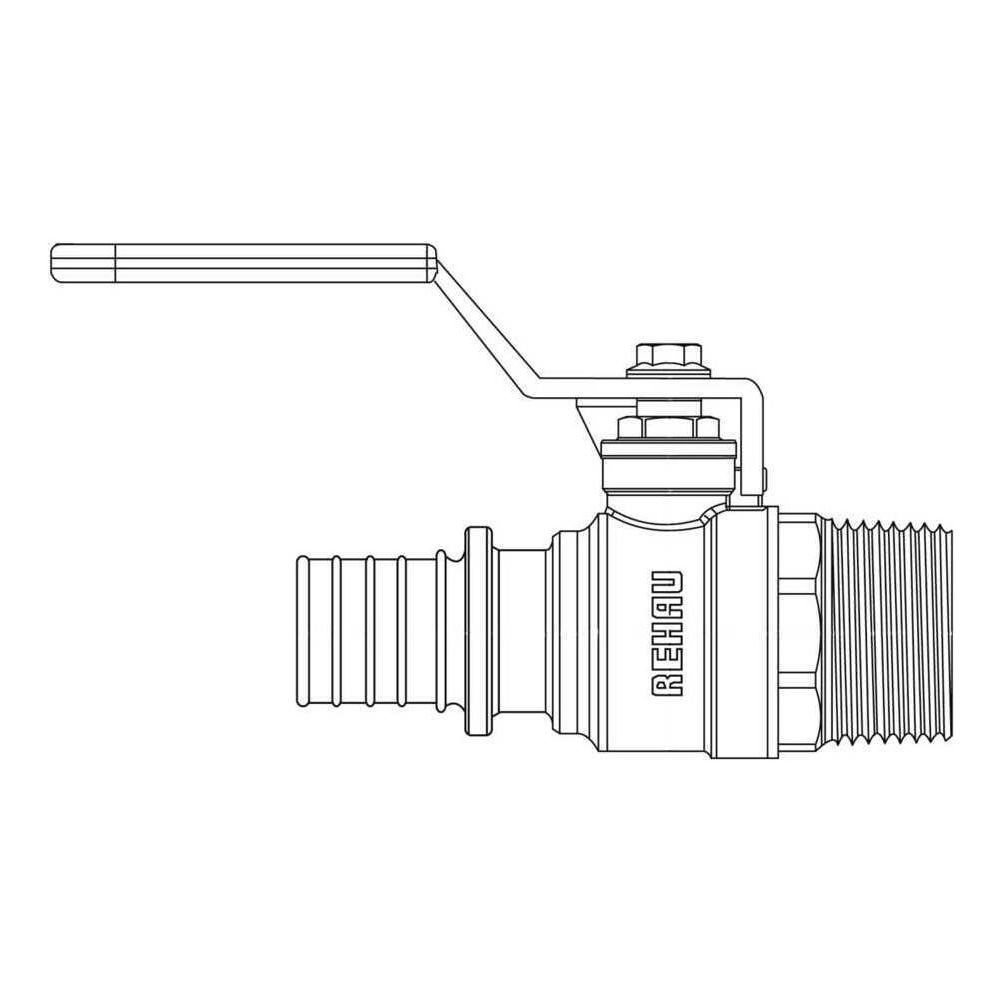 Rehau Kugelhahn mit Außengewinde, SDR 11, 32mm x R 1"... REHAU-11601921001 4059757518197 (Abb. 2)