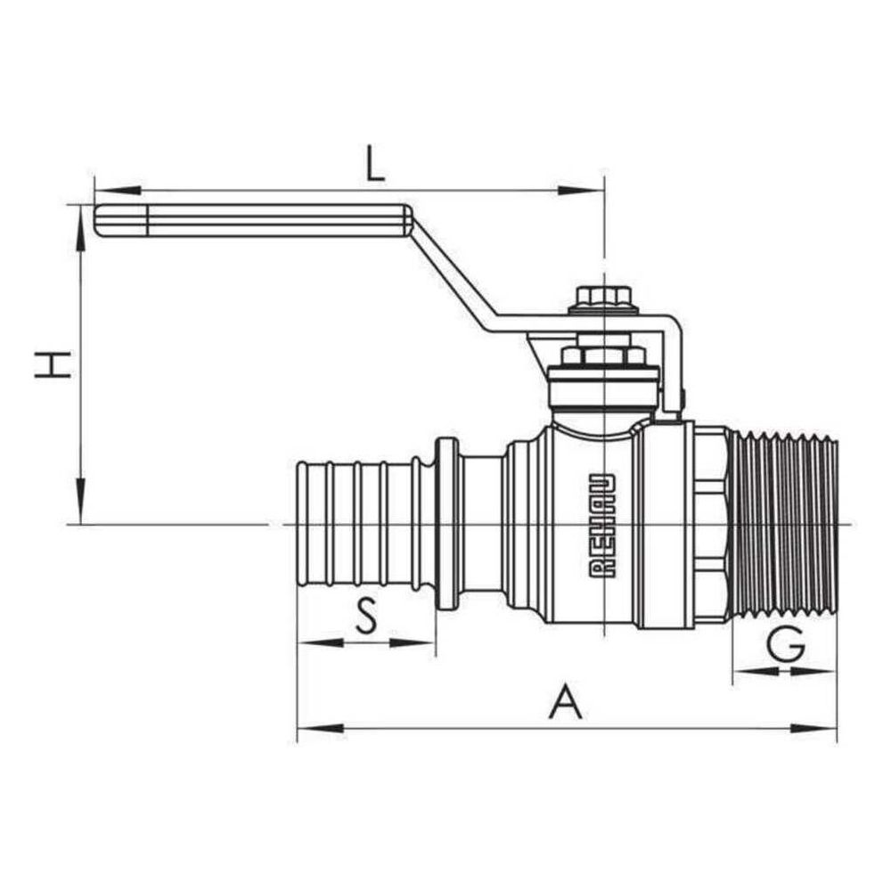 Rehau Kugelhahn mit Außengewinde, SDR 11, 32mm x R 1"... REHAU-11601921001 4059757518197 (Abb. 3)
