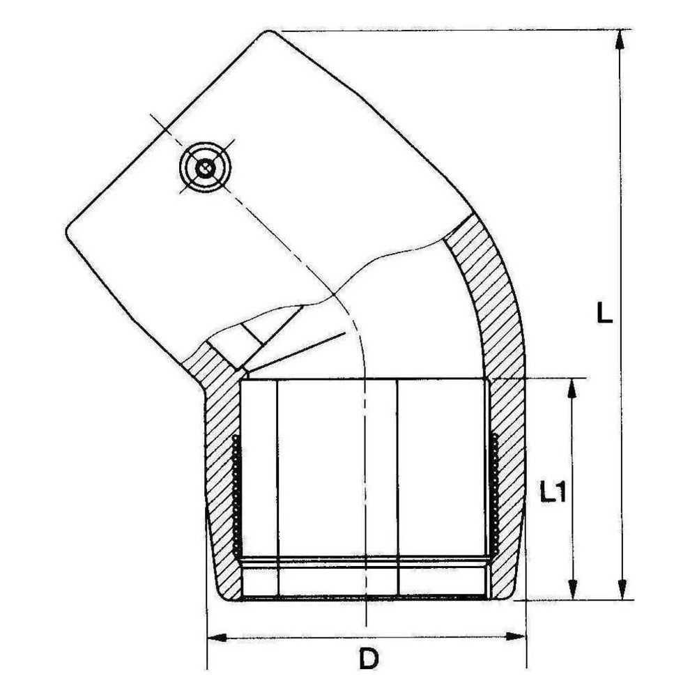Rehau Smartfuse Winkel 45 Grad, 250mm, PE 100, PN 16, Schwarz... REHAU-12254131001 4007360305208 (Abb. 2)