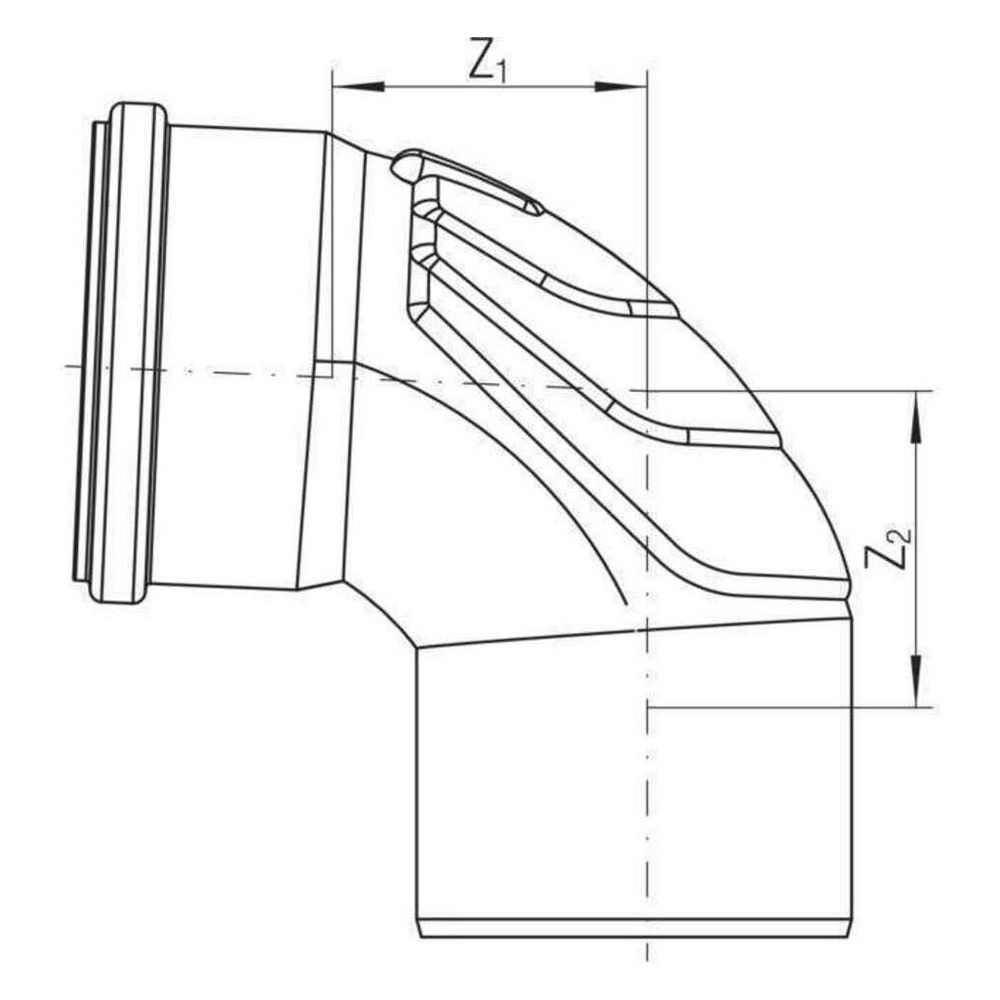 Rehau Raupiano Plus Langer Bogen DN 110, 87,5 Grad, wandverstärkt... REHAU-11002591001 4007360482848 (Abb. 3)