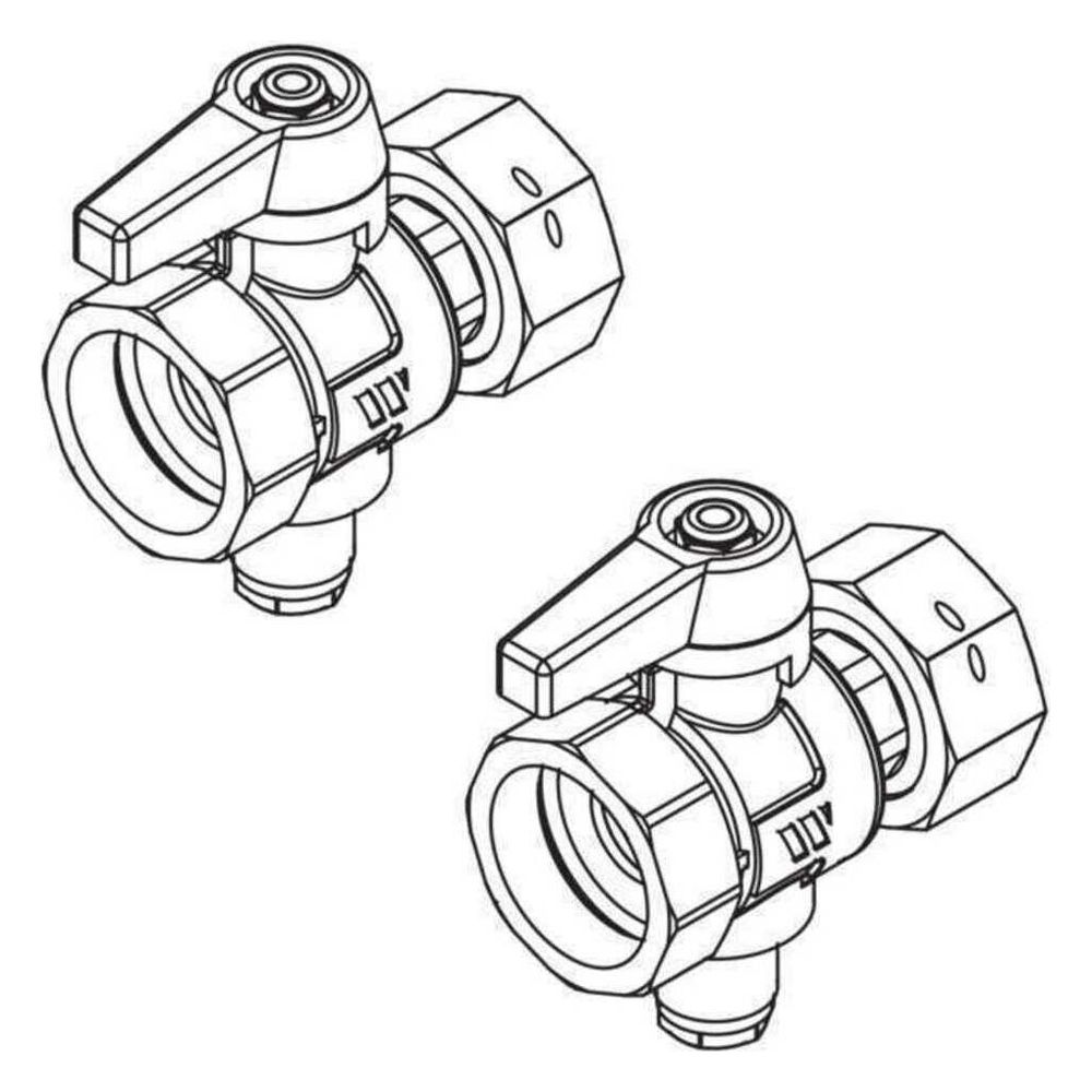 Rehau Kugelhahnset G 1" mit Fühleranschluss M10x1... REHAU-12165931001 4007360518059 (Abb. 2)