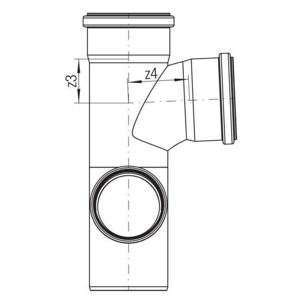 Rehau Raupiano Plus Stufenabzweig links DN 110/110/75, 87 Grad... REHAU-11026781002 4007360584405 (Abb. 3)