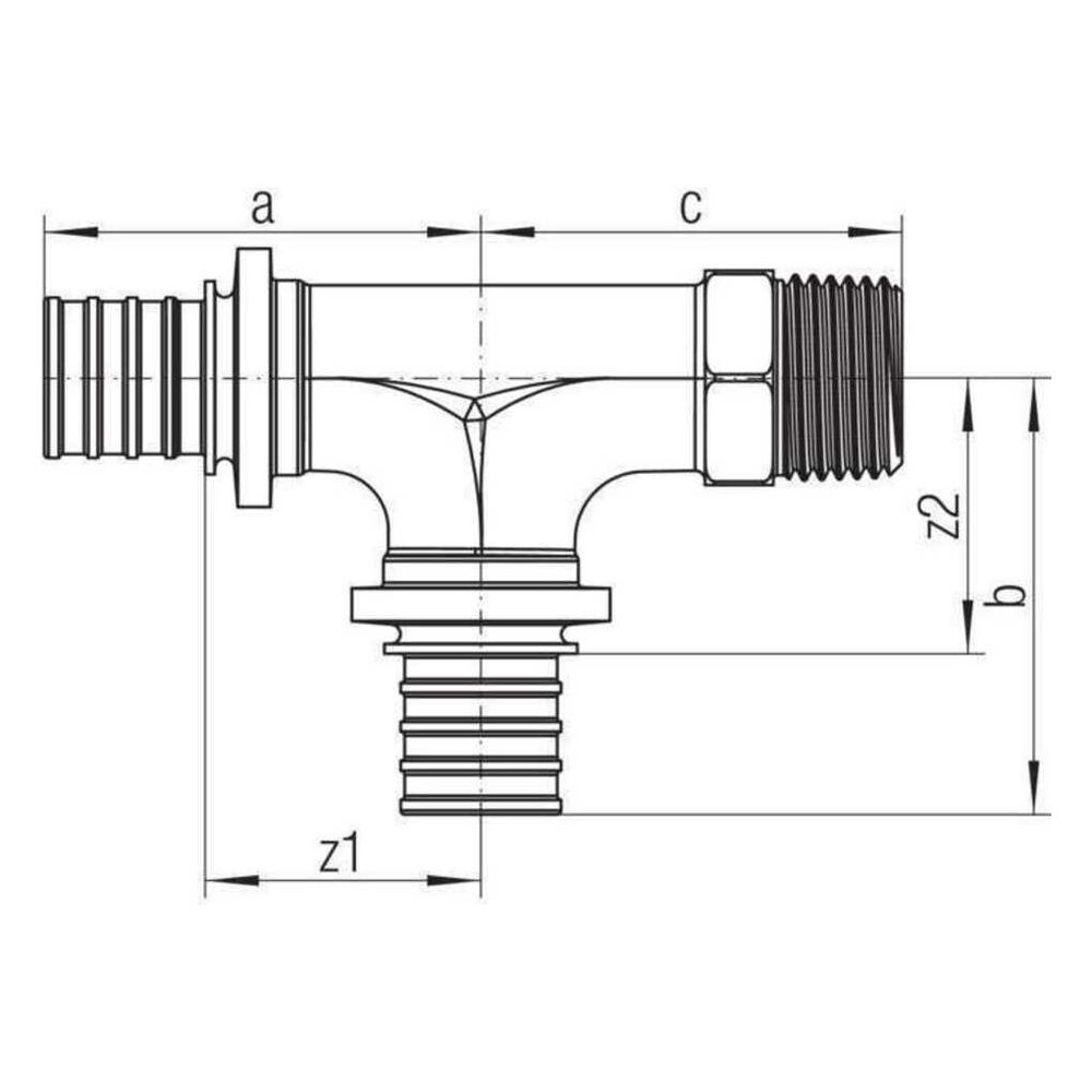 Rehau T-Stück Rautitan RXplus, 16mm x 16mm x R 1/2"... REHAU-14564001001 4061264398148 (Abb. 2)