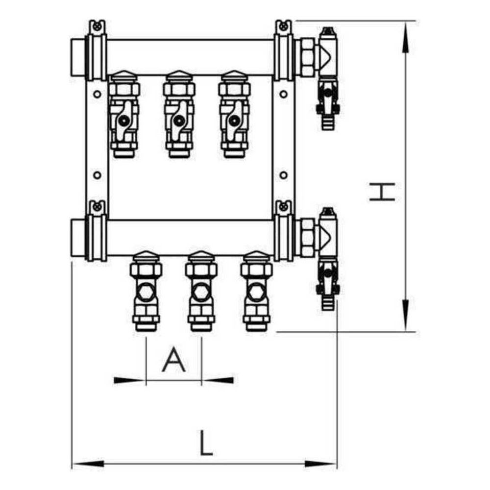 Rehau Industrieverteiler IM 40 Messing 10 Heizkreise, Eurokonus... REHAU-12488401001 4007360186081 (Abb. 2)