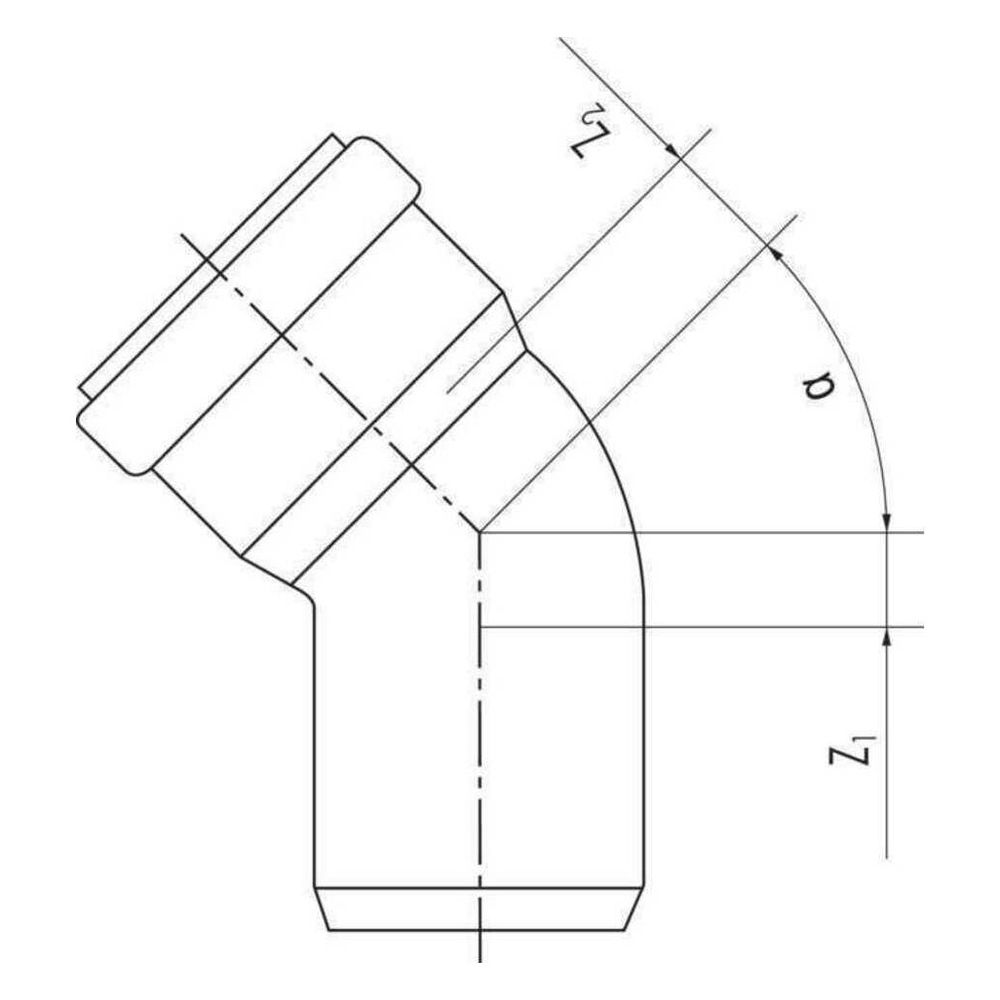 Rehau Raupiano Plus Bogen DN 50, 45 Grad, RAU-PP... REHAU-11211141003 4064299607728 (Abb. 3)