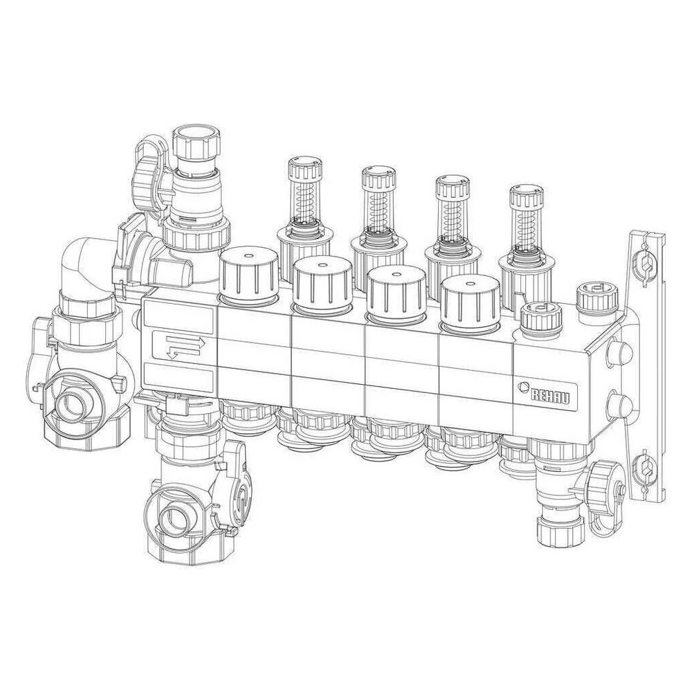 Rehau Rautherm Speed Verteiler HKV-D Polymer 8 Heizkreise, Konnektor 17... REHAU-14709601001 4061264884351 (Abb. 3)