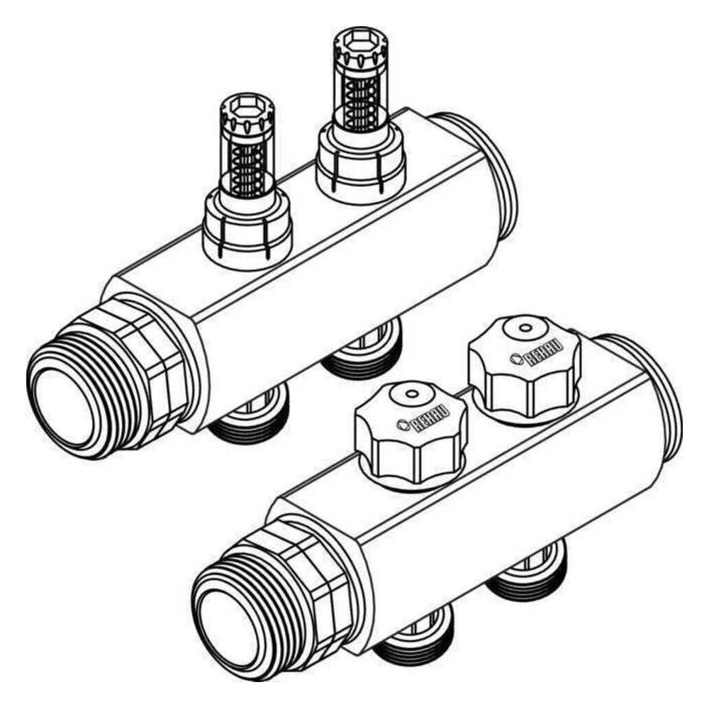 Rehau Rautherm Industrieverteiler IM-D S 32 Erweiterungsset, 2 Heizkreise... REHAU-14700041001 4059757532902 (Abb. 2)