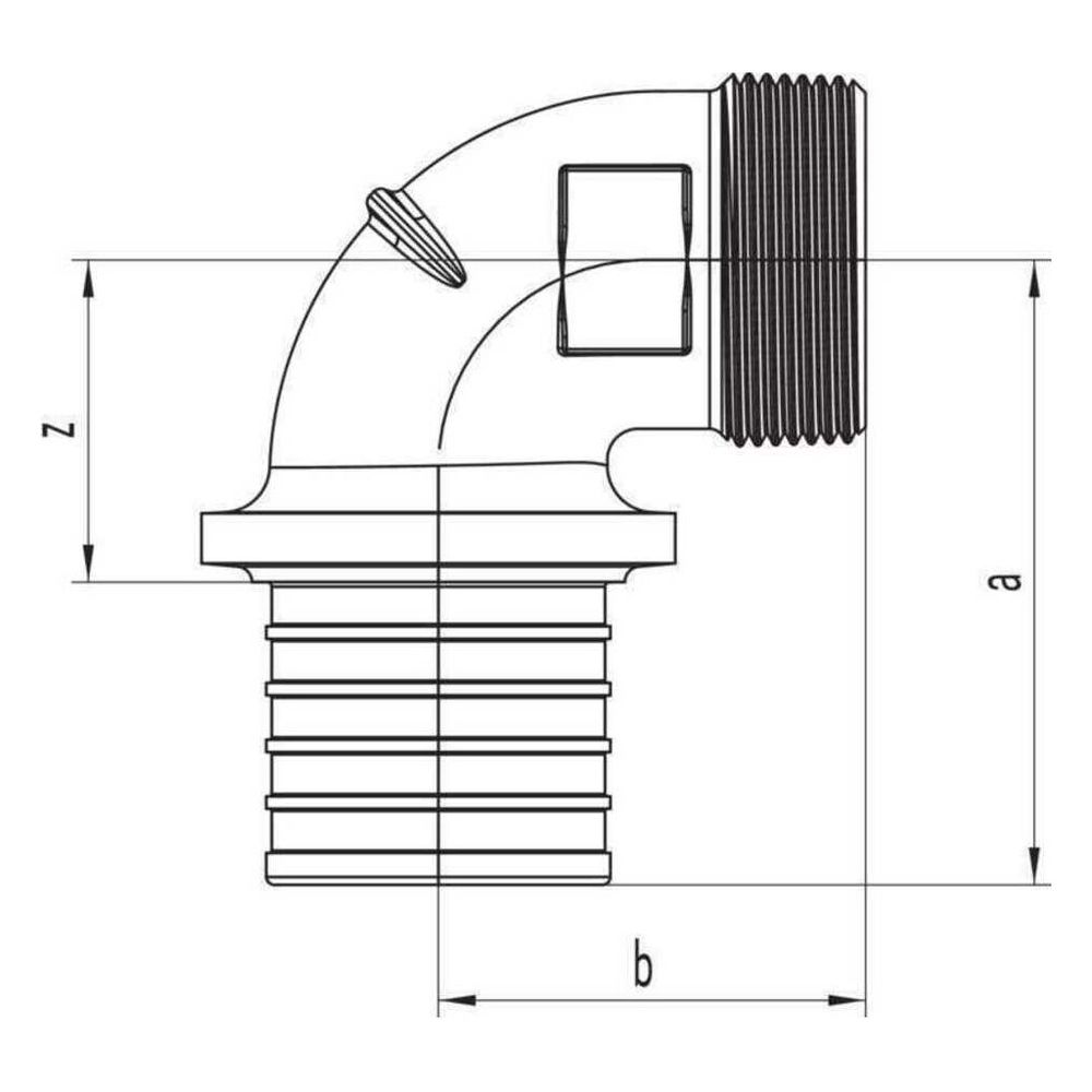 Rehau Winkelübergang Rautitan RXplus stabil, 50mm x R 1 1/2", Rotguss... REHAU-14600431001 4062178755539 (Abb. 2)