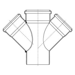 Rehau Raupiano Plus Doppelabzweig DN 110/110/110, 45 Grad... REHAU-11229641001 4007360388225 (Abb. 1)