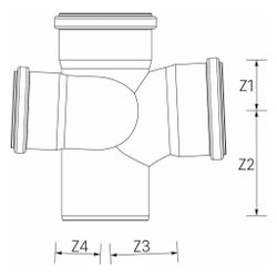Rehau Raupiano Plus Schachtabzweig rechts DN 90/75/90, 87 Grad... REHAU-11230451001 4007360410407 (Abb. 1)
