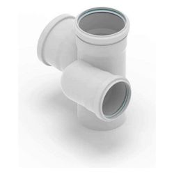 Rehau Raupiano Plus Schachtabzweig links DN 90/75/90, 87 Grad... REHAU-11230551001 4007360410414 (Abb. 1)