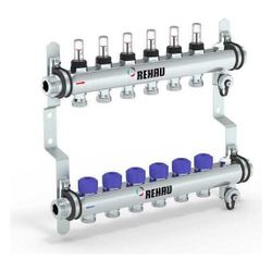 Rehau Verteiler HKV-D Easyflow, Edelstahl, 6 Heizkreise, mit Durchflussanzeige min/m... REHAU-13831601200 4068767634254 (Abb. 1)