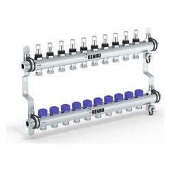 Rehau Verteiler HKV-D Easyflow, Edelstahl, 10 Heizkreise, mit Durchflussanzeige min/... REHAU-13832001200 4068767634292 (Abb. 1)